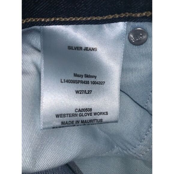SILVER JEANS Dark Wash Skinny Jeans Size 27/27 - Picture 12 of 15